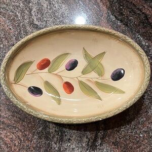 Small Olive Oval Serving Dish
